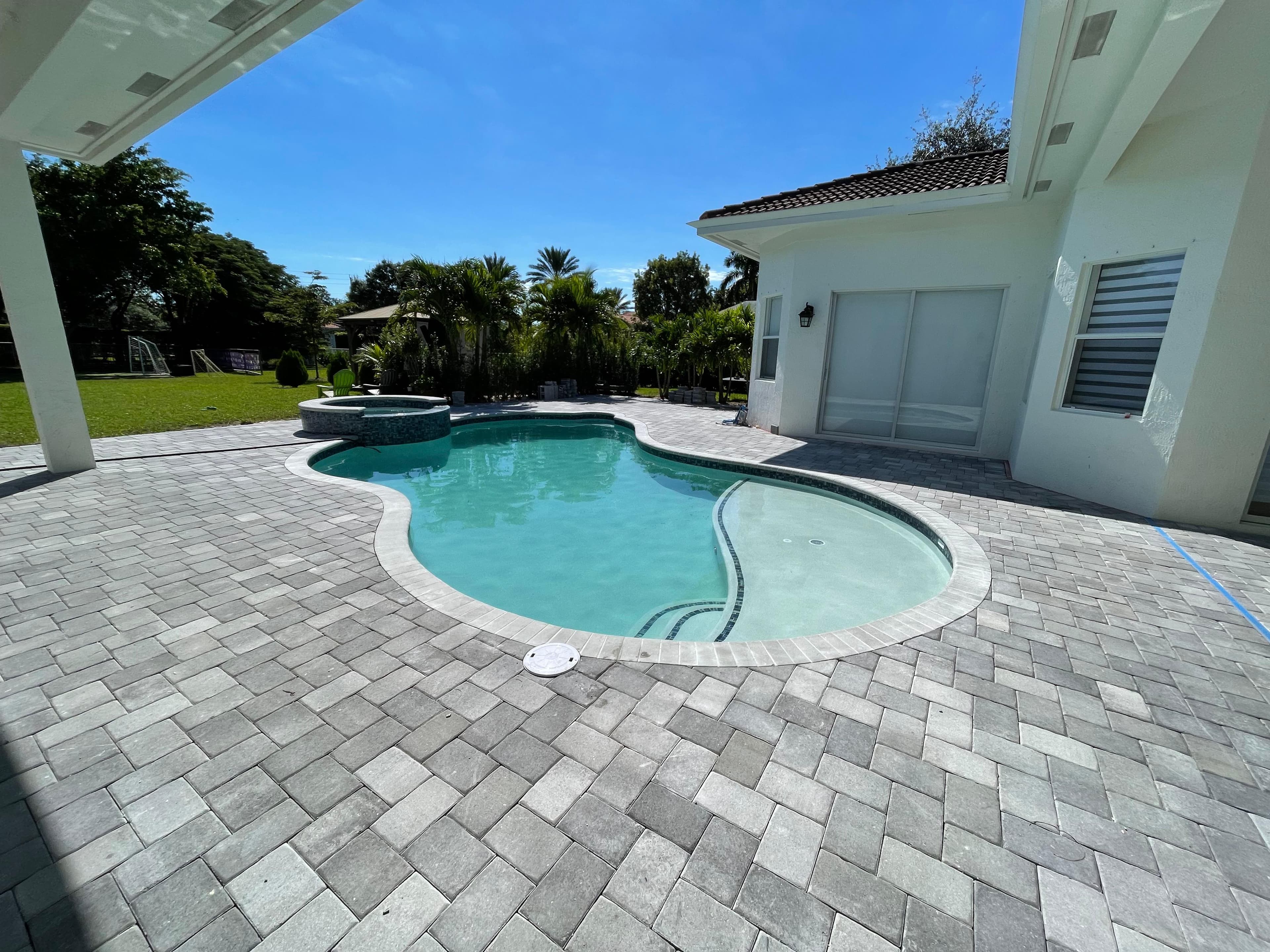 Modern pool renovation with updated equipment and features