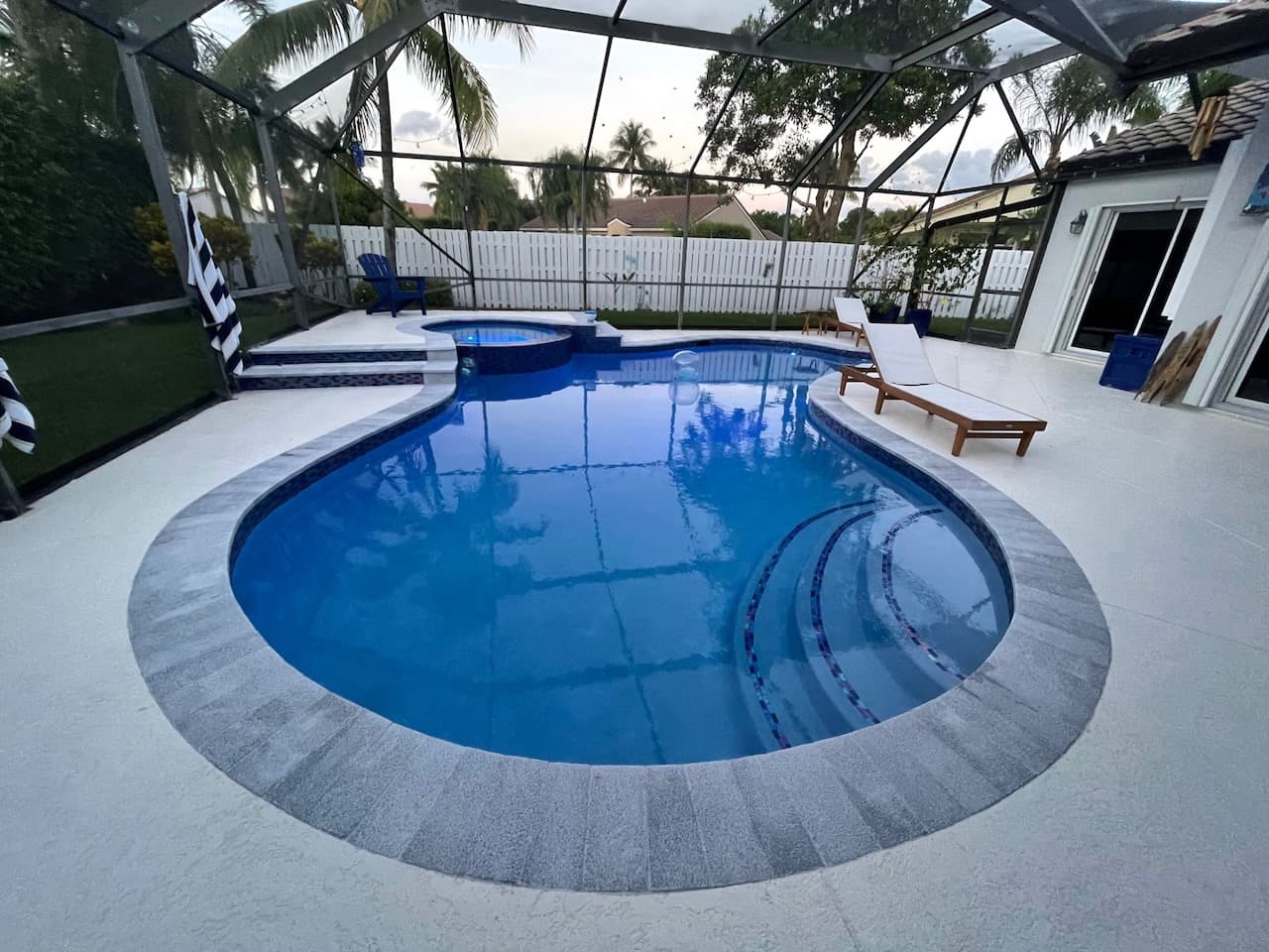 Pool resurfaced with Hawaiian plaster finish in South Florida