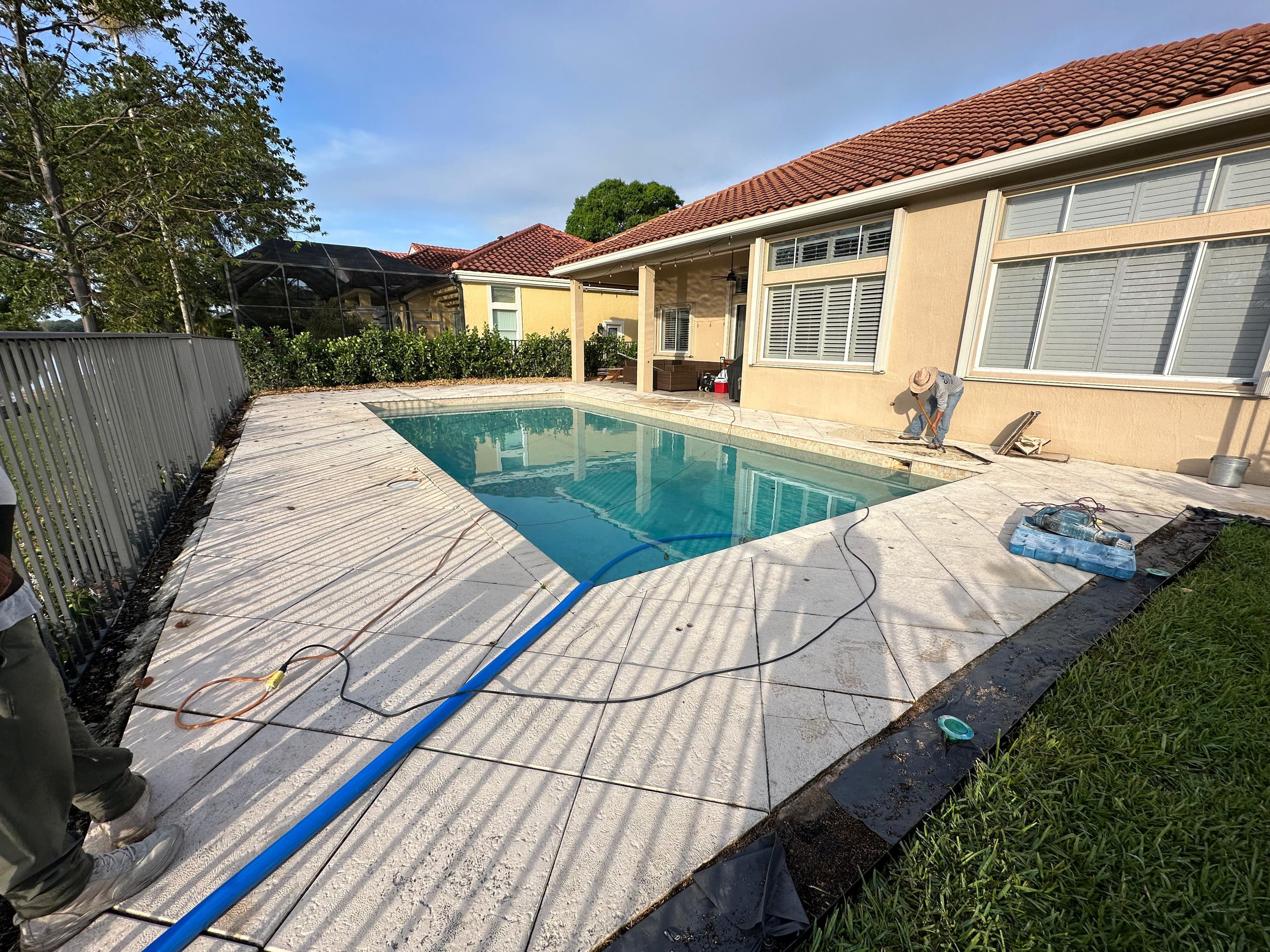 Professional pool deck resurfacing and repair service in South Florida